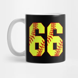 Fastpitch Softball Number 66 #66 Softball Shirt Jersey Uniform Favorite Player Biggest Fan Mug